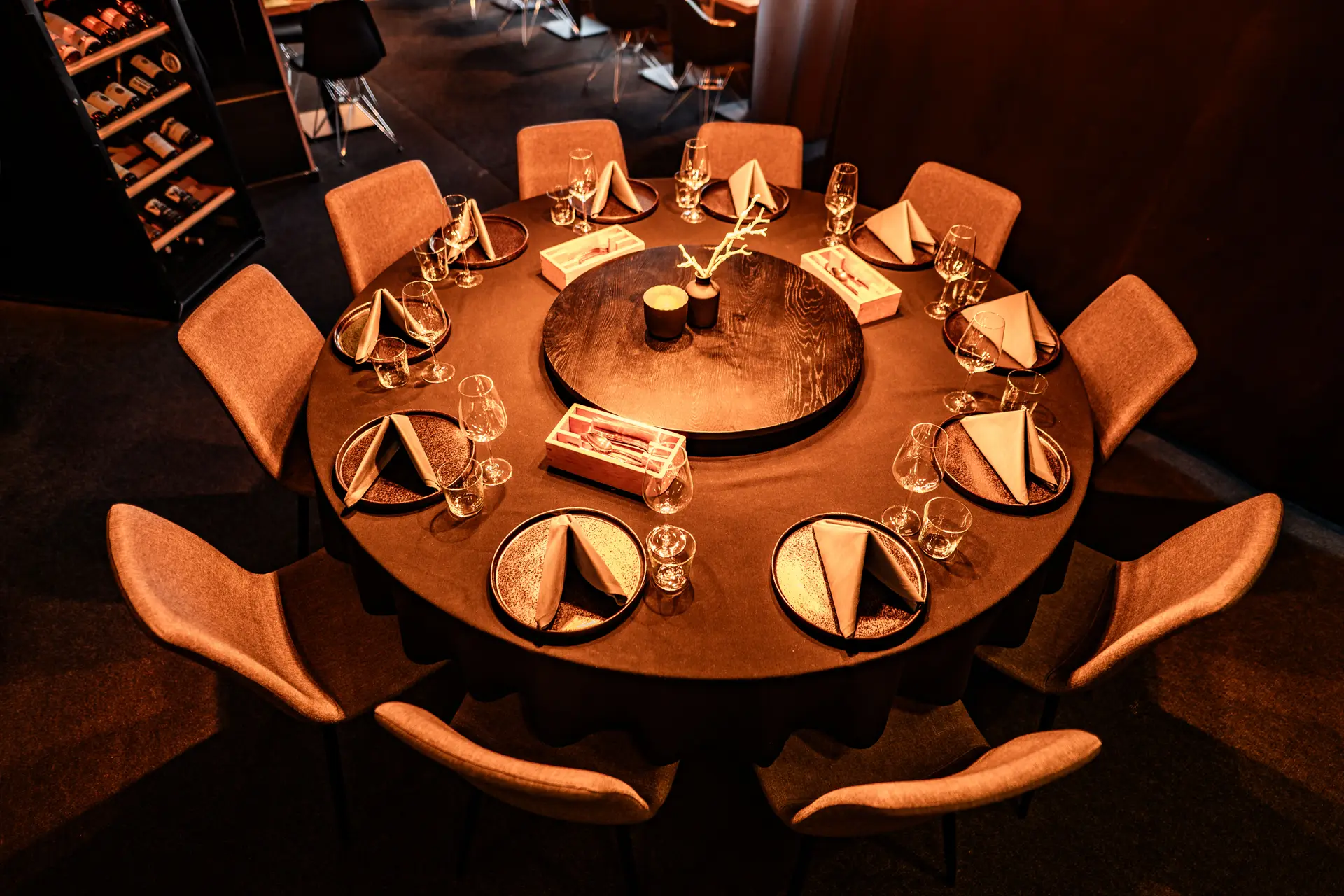 Round table laid for groups